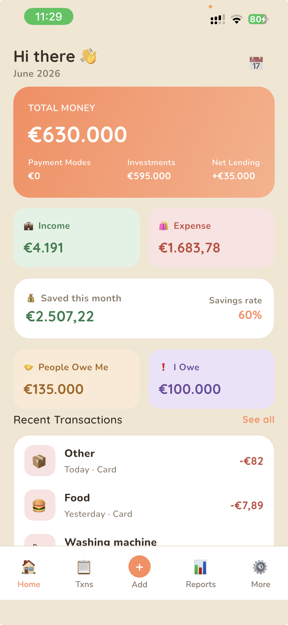 FlowPerch Home Screen